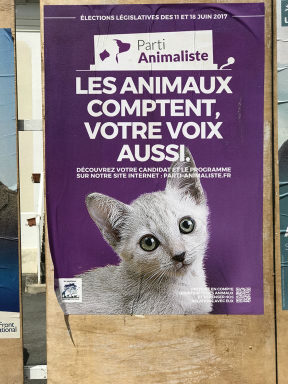 Political posters - "the animals are counting on your votes"